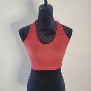 Free People Movement Burnt Orange Ribbed Sports Bra Crop Top